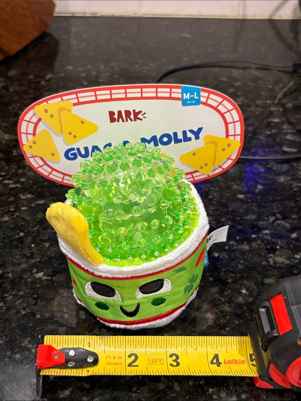 Bark Lime Green Guac-a-Molly Textured Plush Dog Toy